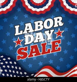 Labor Day Sale Aktion Werbe-Banner Design. Amerikanischen Labor Day Tapete | Vektor-illustration Stock Vektor