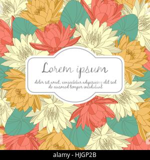 Hochzeitskarte mit floralen Elementen Stock Vektor