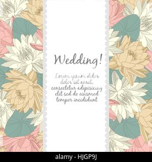 Hochzeitskarte mit floralen Elementen Stock Vektor