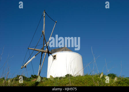 Portugal, Mühle, Mühle, Rotunde, blau, Glanz, glänzt, helles, lucent, Licht, Stockfoto