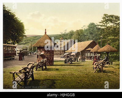 Laxey Tram-Station, Isle Of Man - Photochrom XIXth Jahrhundert Stockfoto