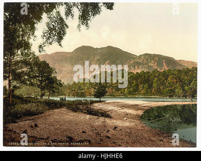 Silver Strand und Ben Venue, Trossachs, Schottland - Photochrom XIXth Jahrhundert Stockfoto