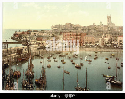 Hafen, II., Margate, England - Photochrom XIXth Jahrhundert Stockfoto