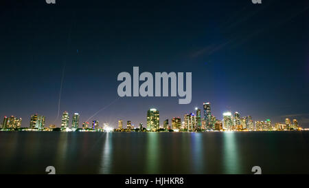 Stadtbild von Miami aus auf die Bucht Stockfoto