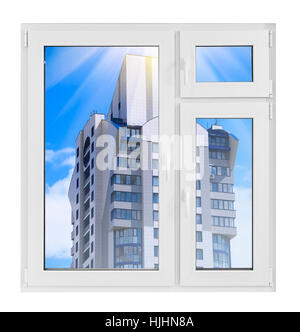 schließen, blau, Haus, Gebäude, Glas, Kelch, Becher, Präsentation, isoliert, Stockfoto
