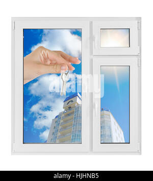 schließen, blau, Haus, Gebäude, Glas, Kelch, Becher, Präsentation, isoliert, Stockfoto