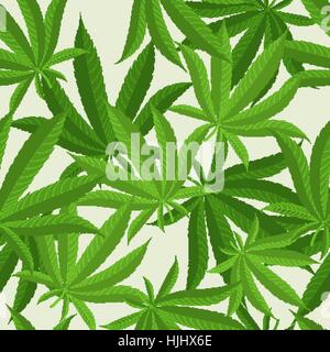 Nahtloses Muster mit Marihuana Hanf verlässt. Vektor-Illustration. Stock Vektor