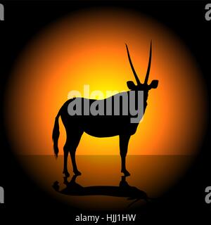 Antilope Silhouette Hintergrund Stock Vektor