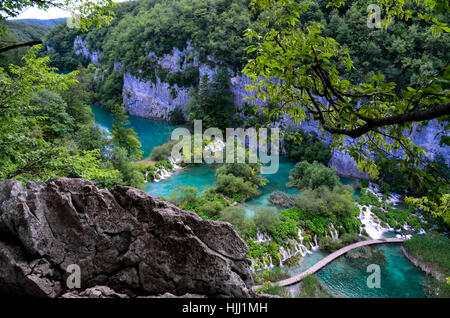 Plitvicer Seen von oben gesehen, UNESCO World Heritage, Kroatien Stockfoto