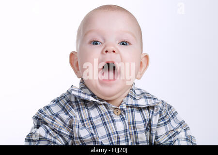 Porträt von wenig verwirrt baby Stockfoto