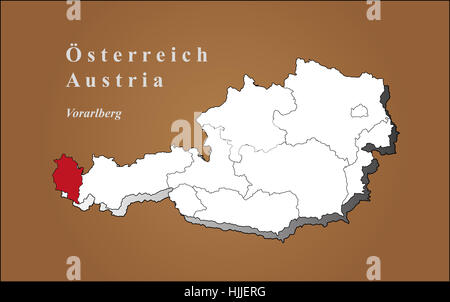 Österreich Vorarlberg hervorgehoben Stockfoto