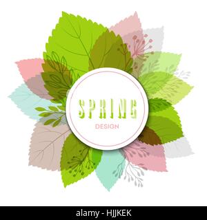 Frische Vektor-Design für Banner, Grußkarten, Frühjahr Vertrieb. Blätter spritzen Stock Vektor
