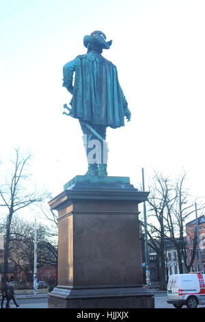 Statue von Christian IV. von Carl Ludvig Jacobsen. Christian IV. war der Gründer von Oslo (Christiania) Stockfoto