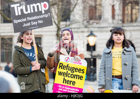 Frauen März findet in London, UK. Es ist Teil des weltweiten Protest gegen US-Präsident Donald Trump Stockfoto