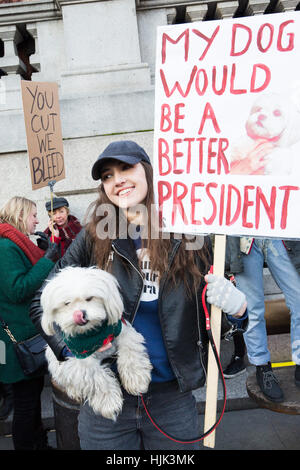 Frauen März findet in London, UK. Es ist Teil des weltweiten Protest gegen US-Präsident Donald Trump Stockfoto