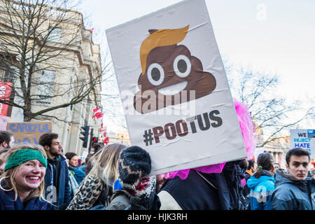 Frauen März findet in London, UK. Es ist Teil des weltweiten Protest gegen US-Präsident Donald Trump Stockfoto