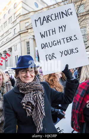 Frauen März findet in London, UK. Es ist Teil des weltweiten Protest gegen US-Präsident Donald Trump Stockfoto