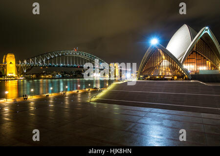 Sydney Opernhaus bei Nacht Stockfoto