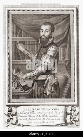 Garcilaso De La Vega, c. 1501 – 1536.  Spanischer Soldat und Dichter.  Nach einer Radierung in Retratos de Los Españoles Ilustres veröffentlicht Madrid, 1791 Stockfoto