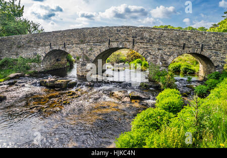 Großbritannien, Südwest-England, Devon, Dartmoor Nationalpark, Postbridge, East Dart River Stockfoto