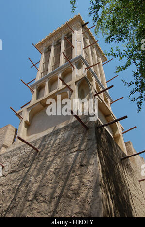 Windtower einer Residenz in Bastakiya Viertel, Dubai. Stockfoto