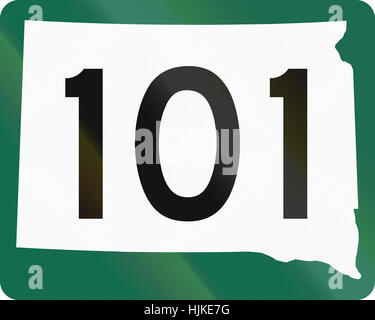 South Dakota Highway Route Schild in den USA eingesetzt. Stockfoto