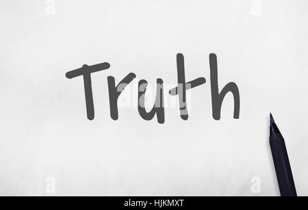 Wahrheit wirklich vertrauenswürdige Ehrlichkeit realistisches Konzept Stockfoto