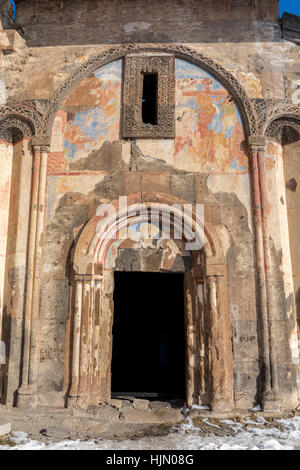 Fresken von Tigran Honents Kirche in Ani ist eine zerstörten mittelalterlichen armenischen Stadt jetzt in der türkischen Provinz Kars und neben der geschlossenen Grenze Stockfoto