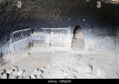 Ruinen von Guge, Tsaparang „verlorene Stadt“, Hauptstadt des antiken Königreichs Guge im Garuda-Tal, Ngari, Tibet. China. Stockfoto