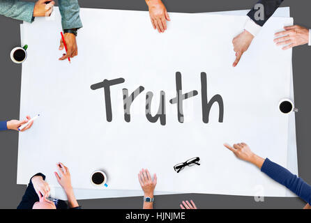 Wahrheit wirklich vertrauenswürdige Ehrlichkeit realistisches Konzept Stockfoto