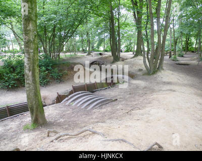 Hill 62 WW1 Schlachtfeld Gräben bei Sanctuary Holz Stockfoto