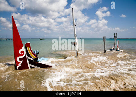 Schiffbruch in der Jimbaran Bay, Bali Stockfoto