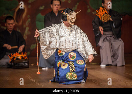 Leistung der Noh Noh Nationaltheater, 4-18-1, Sendagaya, Shibuya-Ku, Tokyo Stockfoto