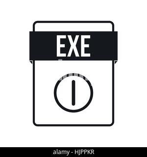 EXE-Datei-Symbol im einfachen Stil auf einem weißen Hintergrund Stock Vektor