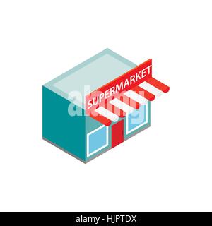 Supermarkt bauen Symbol in isometrischen 3d Stil auf einem weißen Hintergrund Stock Vektor