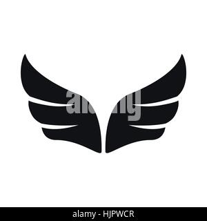Ein paar schwarze Flügel-Symbol im einfachen Stil isoliert auf weißem Hintergrund Stock Vektor
