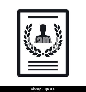 Bescheinigung über das beste Mitarbeiter-Symbol im einfachen Stil auf einem weißen Hintergrund Stock Vektor