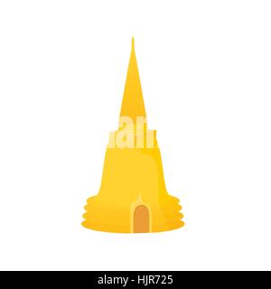 Golden Mount, Thailand-Symbol im Cartoon-Stil auf einem weißen Hintergrund Stock Vektor