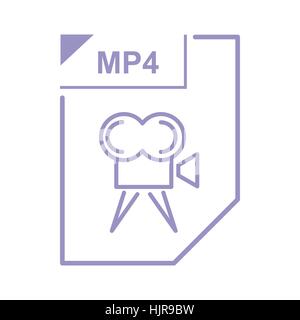 MP4-Datei-Symbol im Cartoon-Stil auf einem weißen Hintergrund Stock Vektor