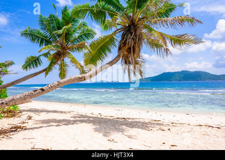 Strand der Seychellen Insel La Digue, Strand Anse Fourmis Stockfoto