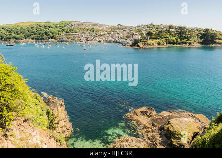 Polruan an der Südküste von Cornwall, England. Stockfoto