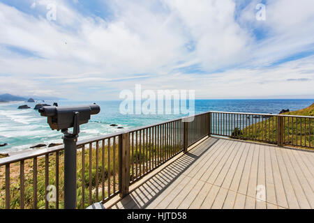 Seelandschaft von Ecola State Park, Oregon, US Highway 101 entlang der Küste von Oregon. Stockfoto