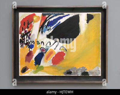 Gemälde Impression III (Konzert, 1913) durch russische Avantgarde Maler Wassily Kandinsky auf dem Display in der Galerie Lenbachhaus in München, Bayern, Deutschland. Stockfoto