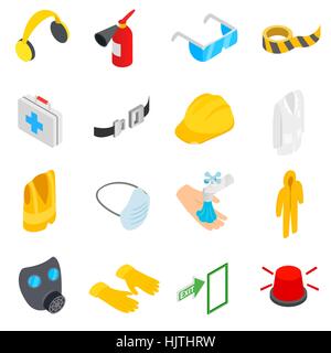 Sicherheit-Symbole, die inmitten einer isometrischen 3d Stil auf einem weißen Hintergrund Stock Vektor