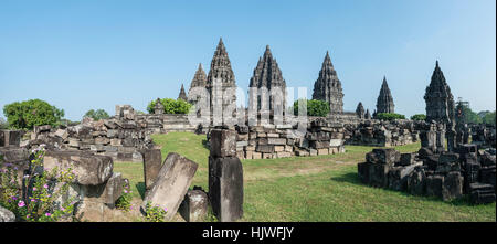 Prambanan Hindu-Tempel, Stupas, Daerah Istimewa Yogyakarta, Java, Indonesien Stockfoto