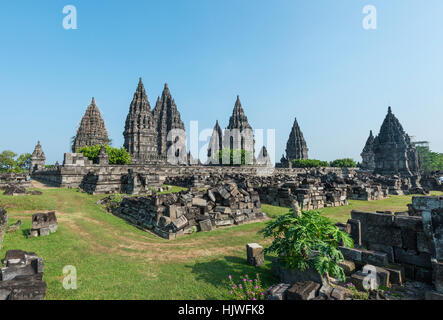 Prambanan Hindu-Tempel, Stupas, Daerah Istimewa Yogyakarta, Java, Indonesien Stockfoto