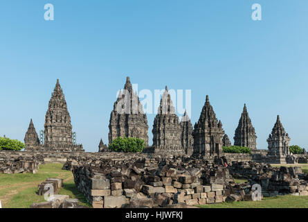 Prambanan Hindu-Tempel, Stupas, Daerah Istimewa Yogyakarta, Java, Indonesien Stockfoto