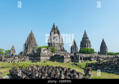 Prambanan Hindu-Tempel, Stupas, Daerah Istimewa Yogyakarta, Java, Indonesien Stockfoto