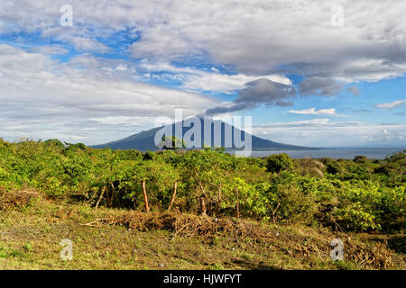 Lateinamerika, Lava, Nicaragua, Vulcan, Vulkan, Insel, Insel, blau, Blatt, Stockfoto