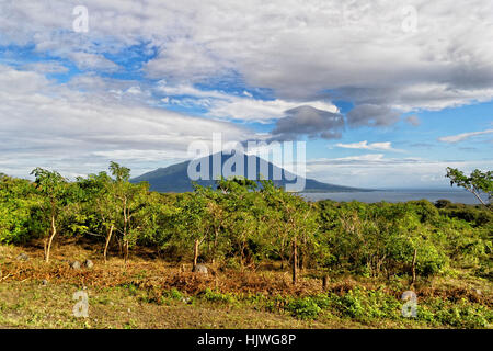 Lateinamerika, Lava, Nicaragua, Vulcan, Vulkan, Insel, Insel, blau, Blatt, Stockfoto